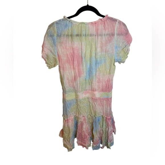 Skylar + Madison Pastel Watercolor Swiss Dot Smocked Mini Dress - Picture 2 of 7